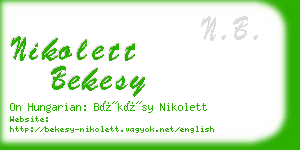 nikolett bekesy business card